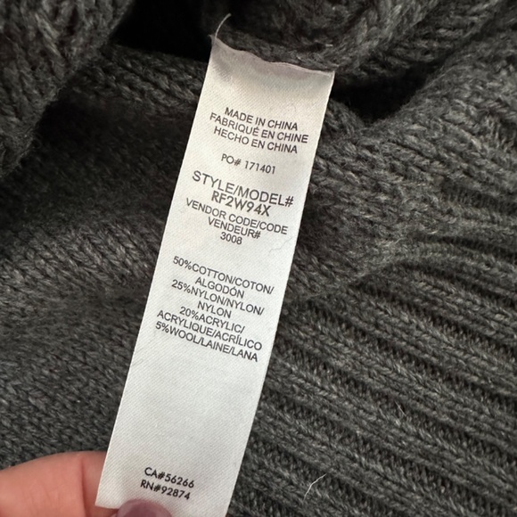 NWT Splendid Arabella Cowl Neck Chunky Chevron Knit Wool Blend Minimalist Small - Picture 6 of 9